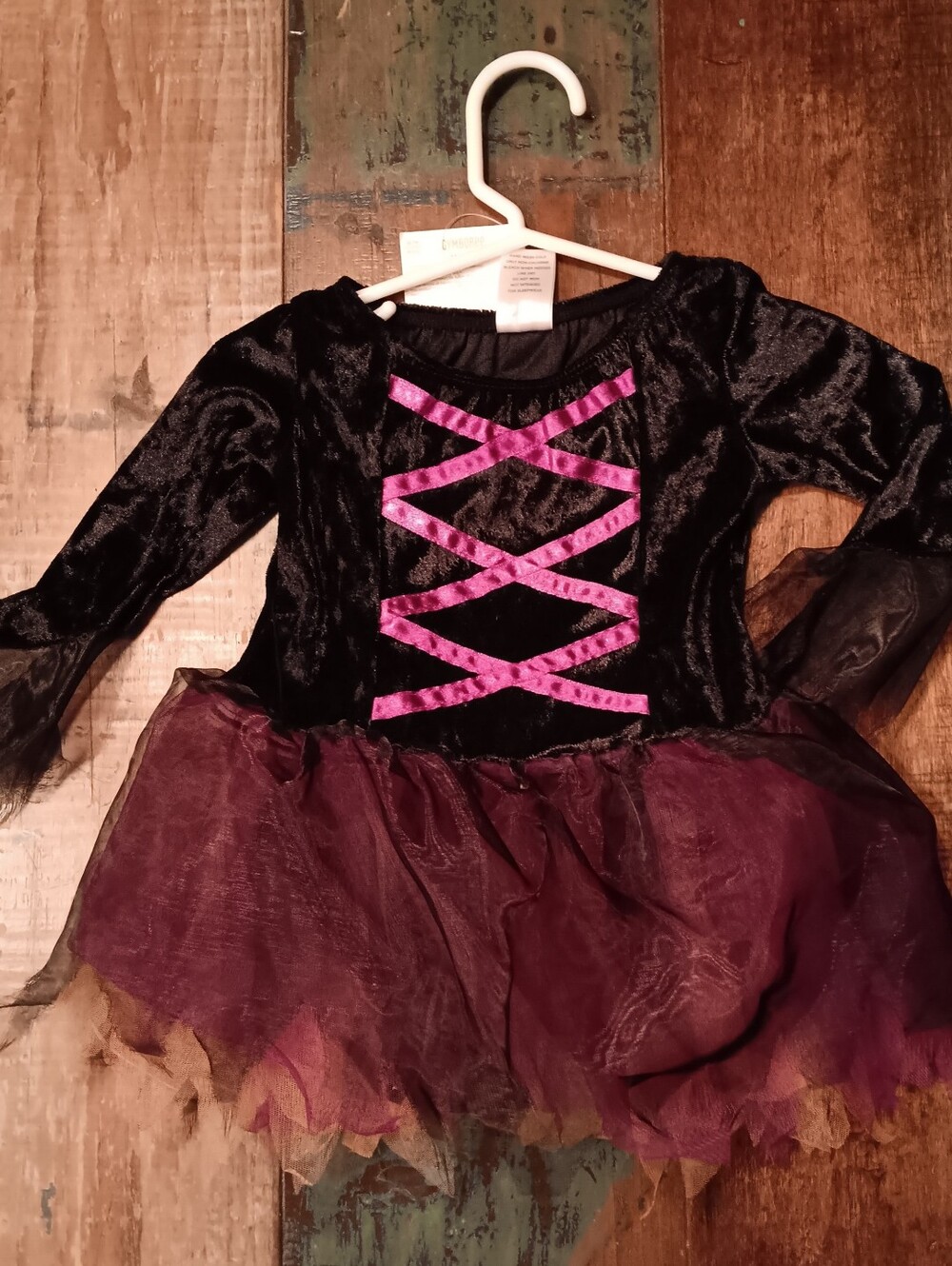 Gymboree Black and Purple Velvet Witch Dress with Tulle Skirt